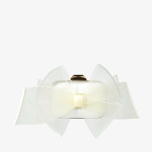 Like New JIMMY CHOO Micro Cloud Latte Satin Mini Bag with Aveline Bow $1,795